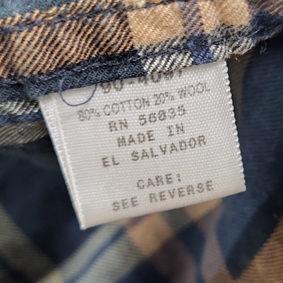 Cabela’s Plaid Button Down Blue Orange Shirt Men’s L - Picture 3 of 5